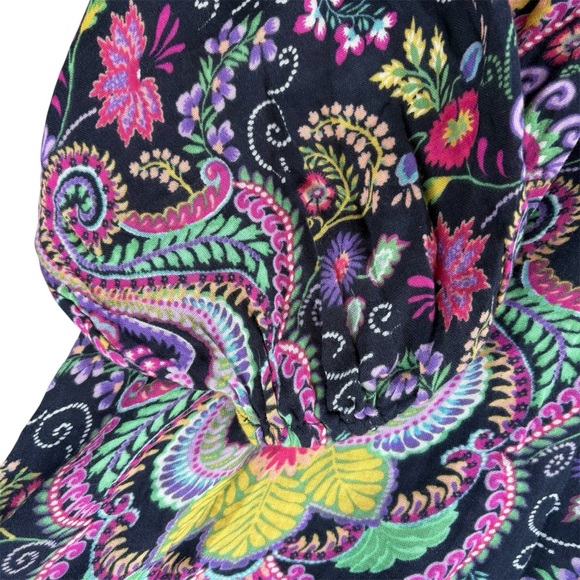 Anthropologie Vibrant Paisley Ruffle Swim Sheer Cover Up Size XS Long Sleeve - Picture 7 of 9